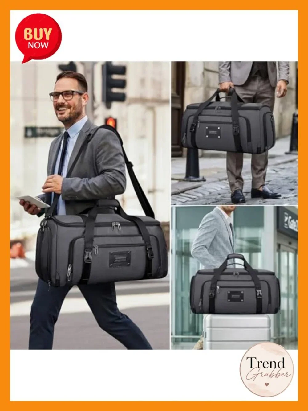 Convertible 48L Garment Duffel Bag with Anti-Wrinkle Suit Protection